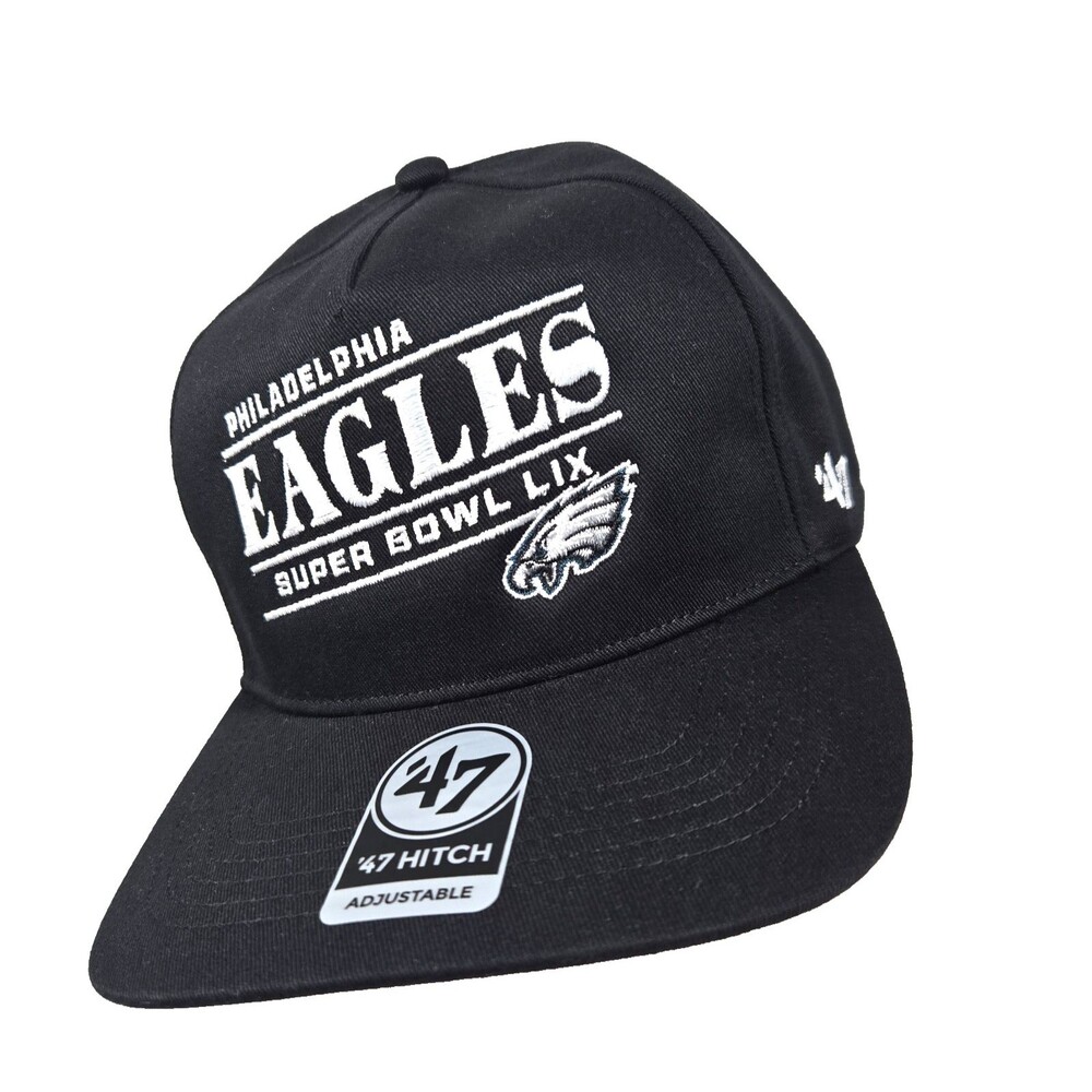 Philadelphia Eagles ‘47 Brand Hitch Super Bowl Adjustable Hat Black New